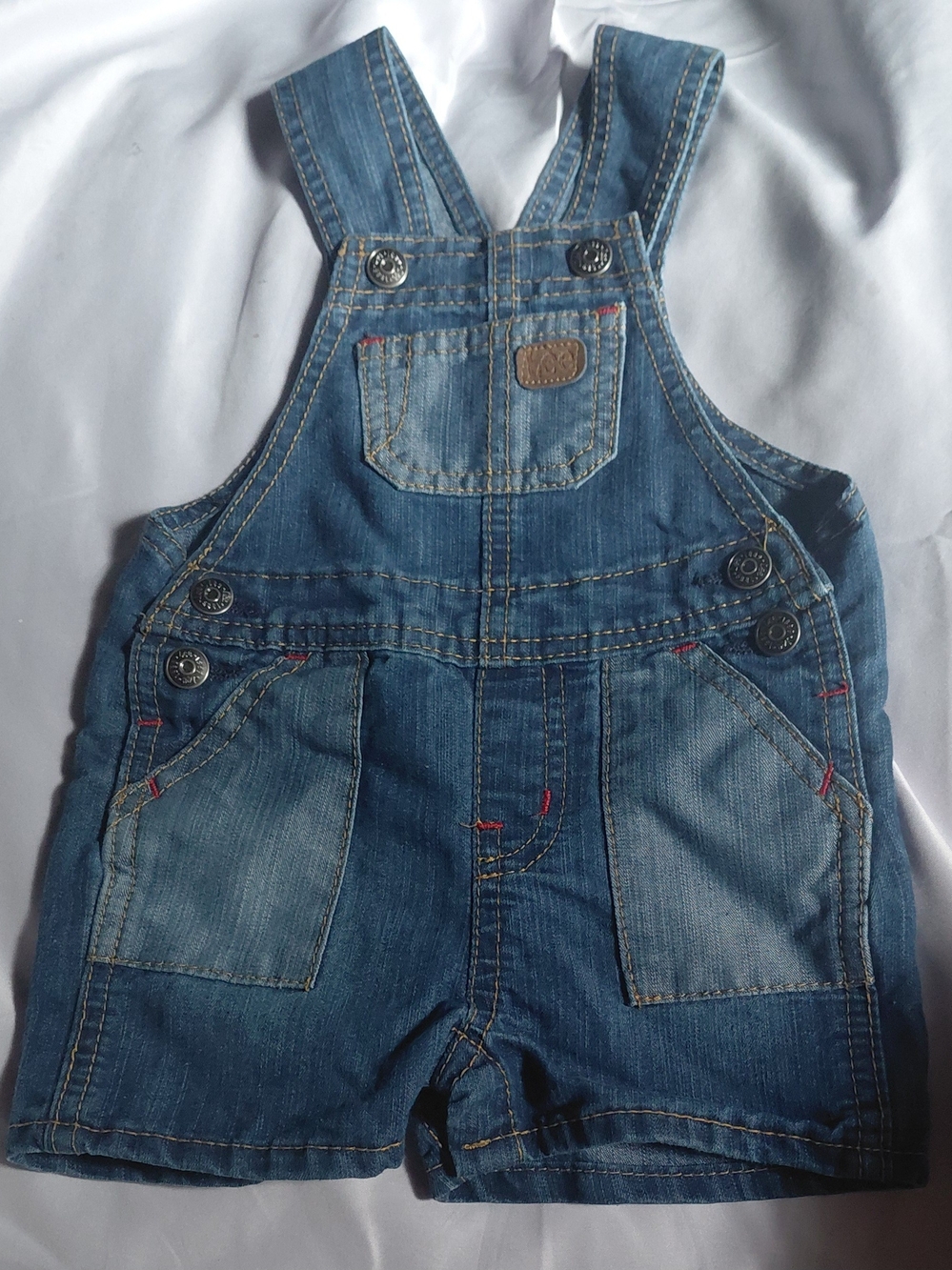Lee Denim Shortalls in Faded Blue